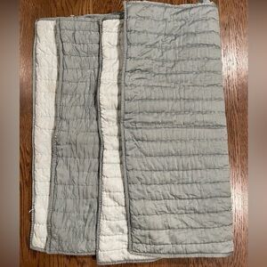 Pottery Barn Quilted Pillow Shams in Light Gray and White